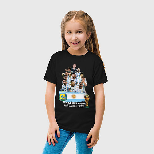 Детская футболка Аргентина чемпион / Черный – фото 4