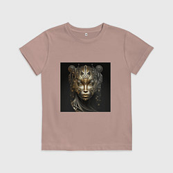 Футболка хлопковая детская Девушка робот в стиле стимпанк паропанк, цвет: пыльно-розовый