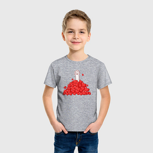 Детская футболка Куча сердечек / Меланж – фото 3