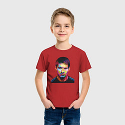 Футболка хлопковая детская Face Messi, цвет: красный — фото 2