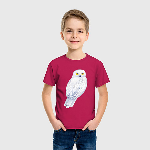 Детская футболка Белая полярная сова / Маджента – фото 3