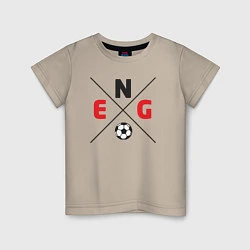 Футболка хлопковая детская Team England, цвет: миндальный