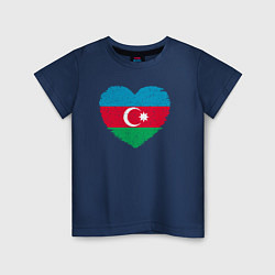 Футболка хлопковая детская Сердце Азербайджана, цвет: тёмно-синий