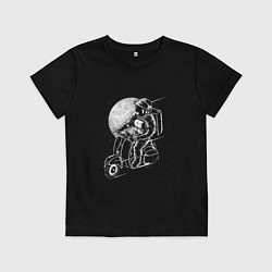 Футболка хлопковая детская Астроскутер, цвет: черный