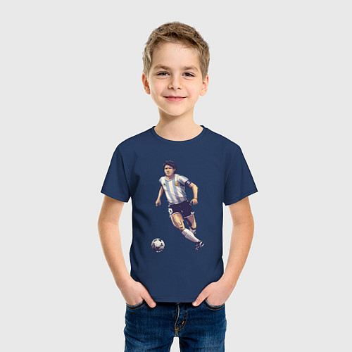 Детская футболка Maradona football / Тёмно-синий – фото 3