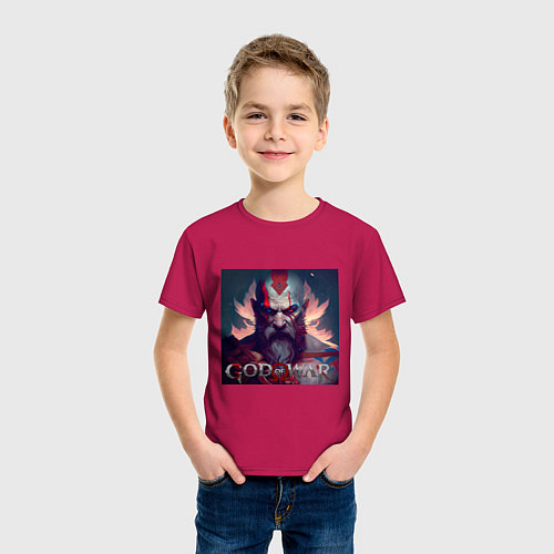 Детская футболка Кратос, бог войны / Маджента – фото 3