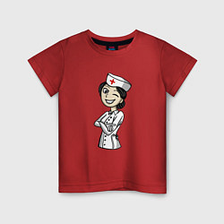 Футболка хлопковая детская Улыбка медсестры, цвет: красный