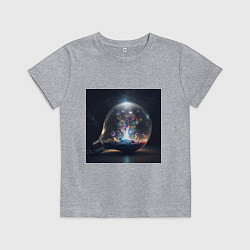 Футболка хлопковая детская Волшебство в космосе, цвет: меланж
