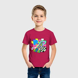 Футболка хлопковая детская Любовь к спорту, цвет: маджента — фото 2