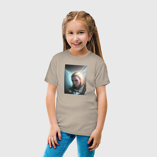 Детская футболка Арт портрет / Миндальный – фото 4
