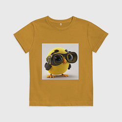 Футболка хлопковая детская Солнечный цыпленок, цвет: горчичный
