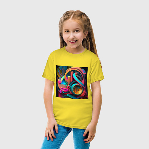 Детская футболка Разноцветные мысли / Желтый – фото 4