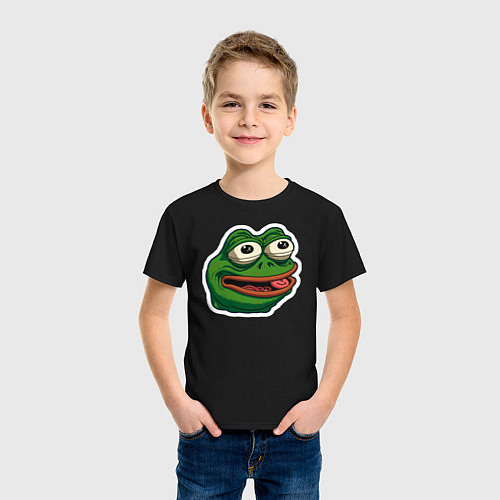 Детская футболка Лягушонок Пепе с блеском надежды / Черный – фото 3