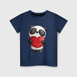 Детская футболка Панда держит сердечко