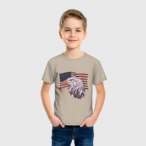 Детская футболка American eagle / Миндальный – фото 3