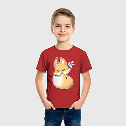Футболка хлопковая детская Милая лисичка недовольна, цвет: красный — фото 2