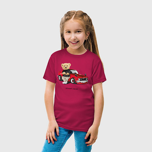 Детская футболка Speed racer / Маджента – фото 4