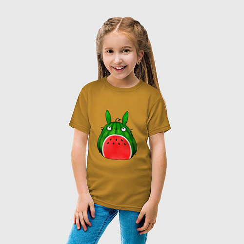 Детская футболка Арбузный Тоторо / Горчичный – фото 4