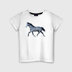 Футболка хлопковая детская Голштинская лошадь, цвет: белый
