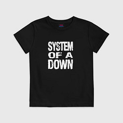 Футболка хлопковая детская System of a Down Toxicity текст, цвет: черный