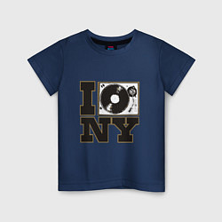 Футболка хлопковая детская Vinyl New York, цвет: тёмно-синий