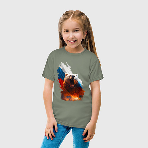 Детская футболка Злой русский медведь / Авокадо – фото 4