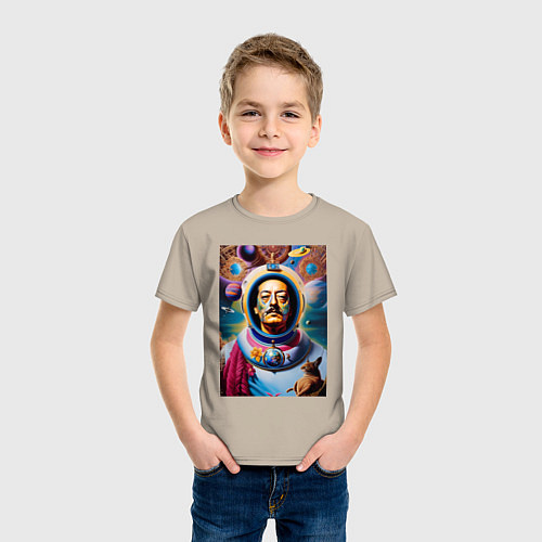 Детская футболка Космонавт Сальвадор Дали / Миндальный – фото 3