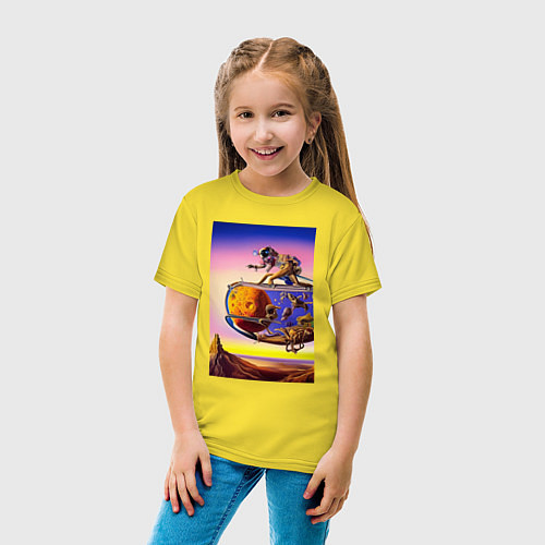 Детская футболка Зарождение жизни - сюрреализм - нейросеть / Желтый – фото 4