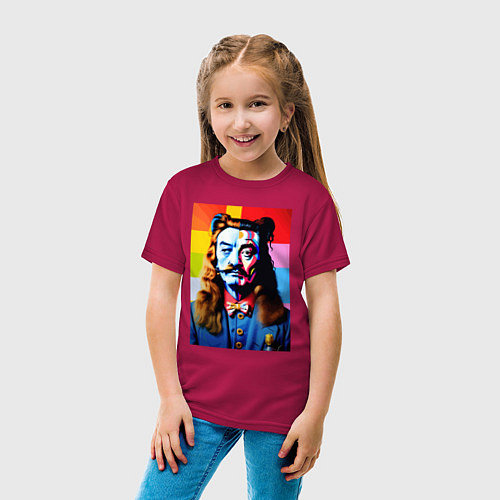 Детская футболка Salvador Dali and neural network / Маджента – фото 4