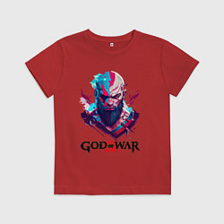 Футболка хлопковая детская God of War, Kratos, цвет: красный