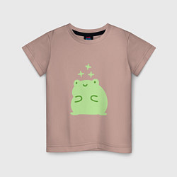 Футболка хлопковая детская Лягушка Kawaii, цвет: пыльно-розовый