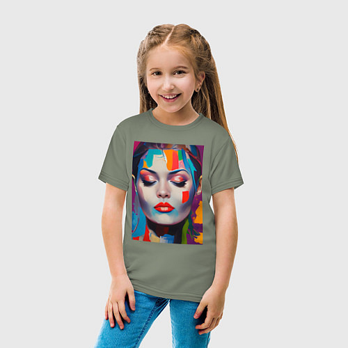 Детская футболка Девушка с закрытыми глазами / Авокадо – фото 4