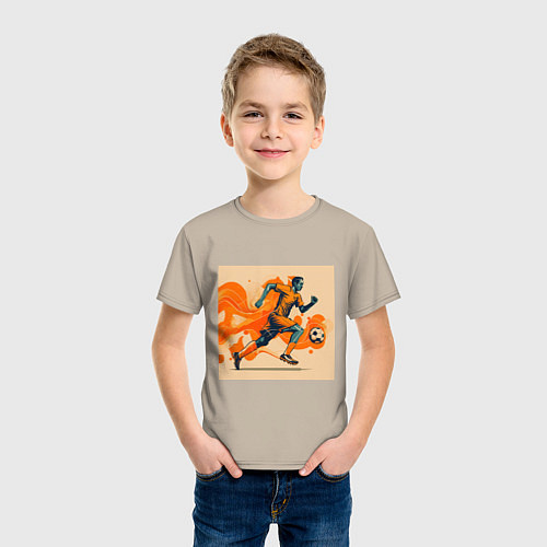Детская футболка Рывок футболиста / Миндальный – фото 3