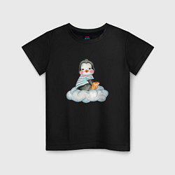 Детская футболка Пингвин на облаке