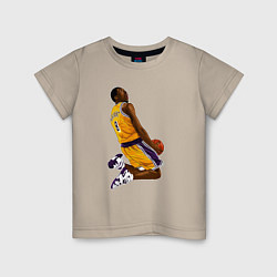 Футболка хлопковая детская Kobe dunk, цвет: миндальный