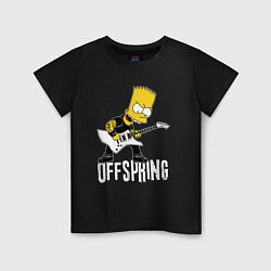 Футболка хлопковая детская Offspring Барт Симпсон рокер, цвет: черный