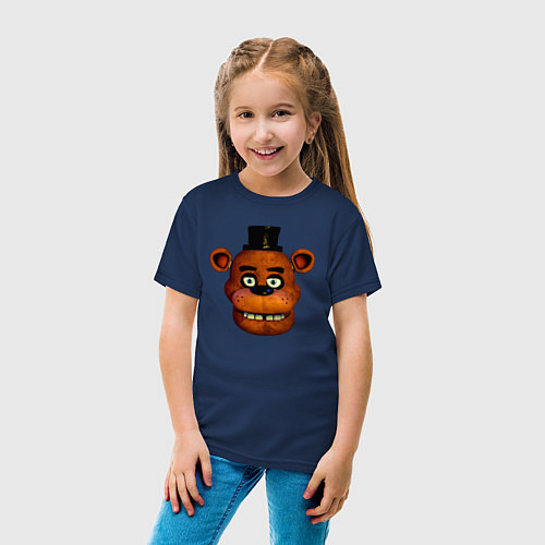 Детская футболка Голова Фредди / Тёмно-синий – фото 4