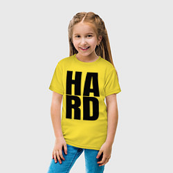 Футболка хлопковая детская Hard жесткая надпись, цвет: желтый — фото 2