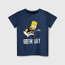 Футболка хлопковая детская Green Day Барт Симпсон рокер, цвет: тёмно-синий