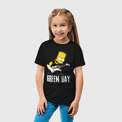 Футболка хлопковая детская Green Day Барт Симпсон рокер, цвет: черный — фото 2