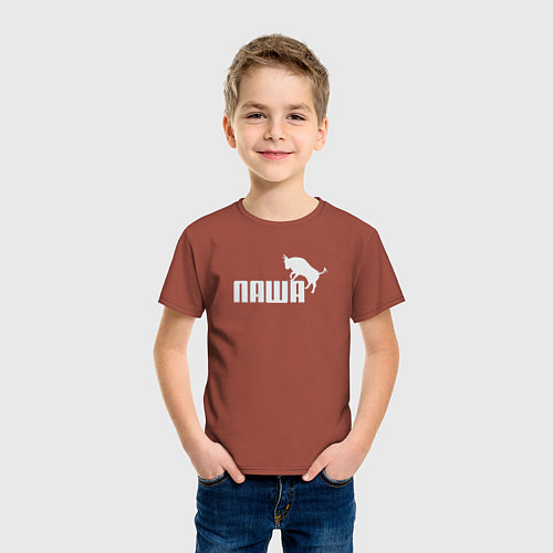 Детская футболка Паша с быком / Кирпичный – фото 3