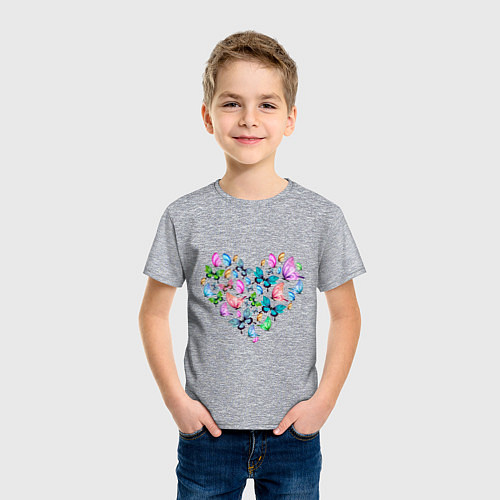 Детская футболка Сердце бабочки / Меланж – фото 3