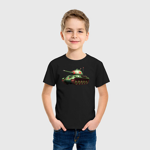 Детская футболка Легенда Т-34 / Черный – фото 3