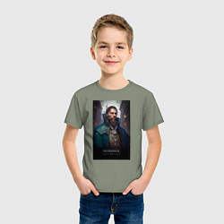 Футболка хлопковая детская Челябинск - персонаж, цвет: авокадо — фото 2