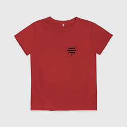 Футболка хлопковая детская Надпись love азубой морзе, цвет: красный