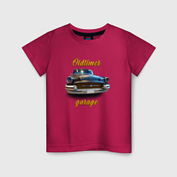 Футболка хлопковая детская Ретро автомобиль Buick Roadmaster, цвет: маджента