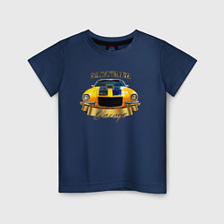 Футболка хлопковая детская Ретро автомобиль Chevrolet Camaro, цвет: тёмно-синий