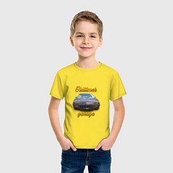 Футболка хлопковая детская Ретро маслкар Chevrolet Camaro, цвет: желтый — фото 2