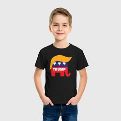 Футболка хлопковая детская Trump elephant, цвет: черный — фото 2