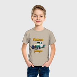 Футболка хлопковая детская Ретро пикап Chevrolet Thriftmaster, цвет: миндальный — фото 2